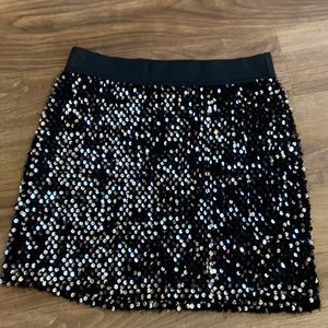 Black with gold sequin mini skirt size medium